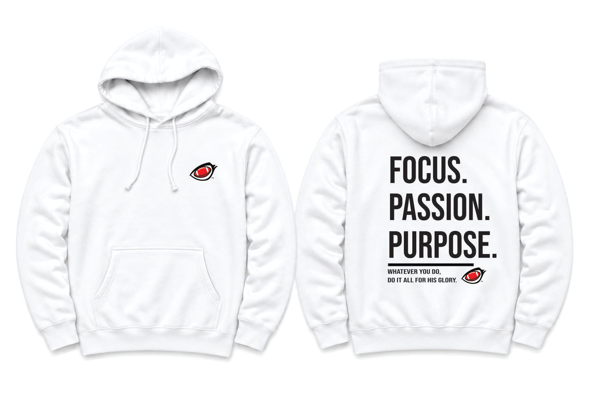 EYEBALL Football Lashes FOCUS White Hoodie