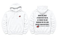 EYEBALL Football Lashes Work Willingly White Hoodie